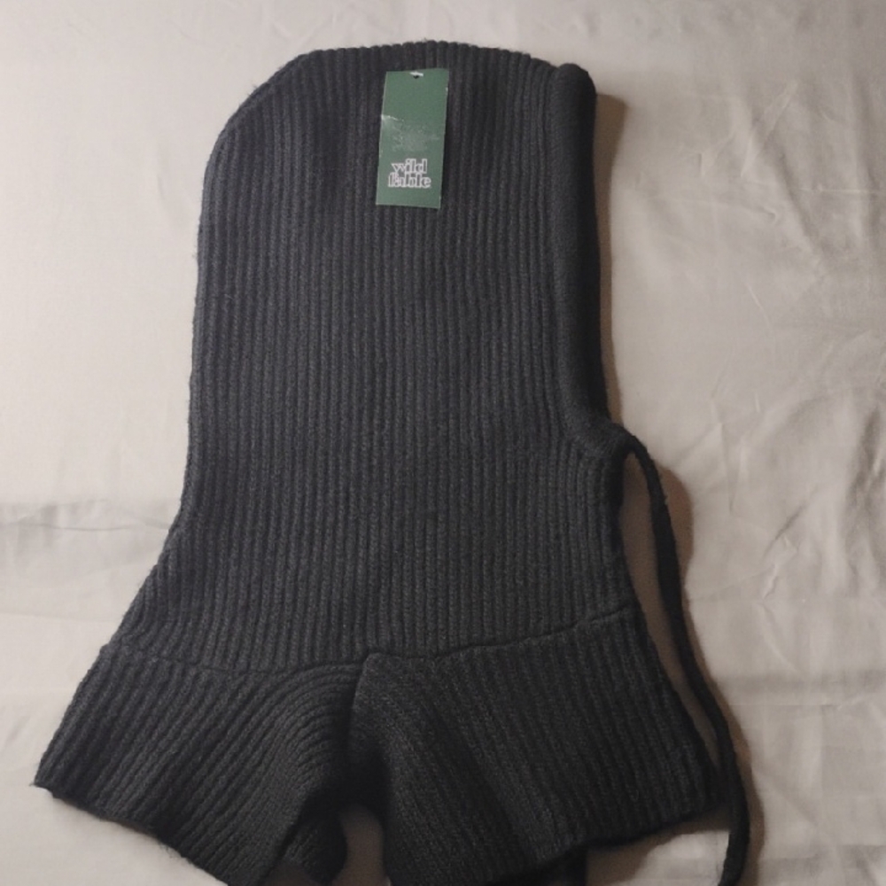 Wild Fable Black Ribbed Knit Scarf